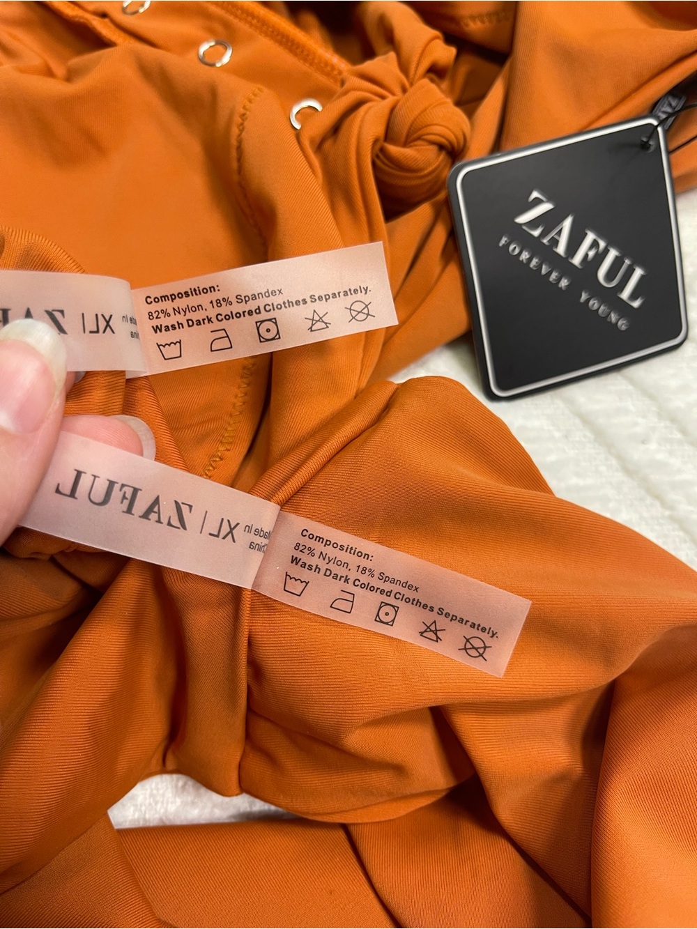 Zaful Orange High-Waist Bikini Set Size XL - Picture 6 of 11